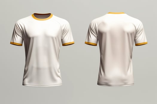 Mockup sports football team uniforms white shirt, Generative AI illustration photo