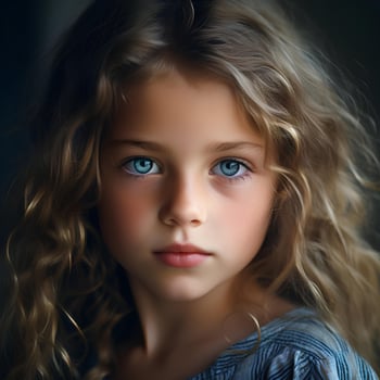 portrait of a small child with beautiful eyes, AI Generative photo