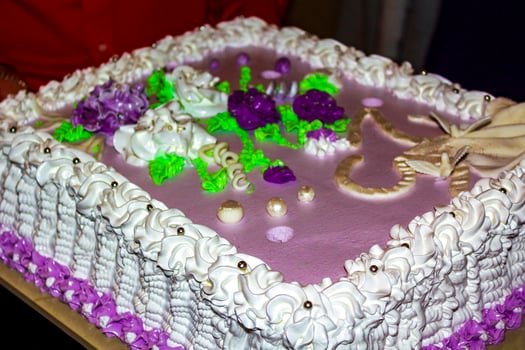Pink purple holiday cake in Germany. photo
