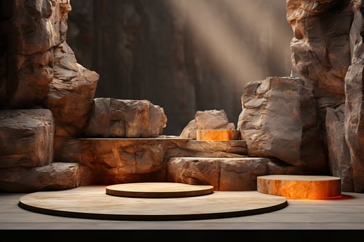 Geometric Stone and Rock shape background. AI generative photo