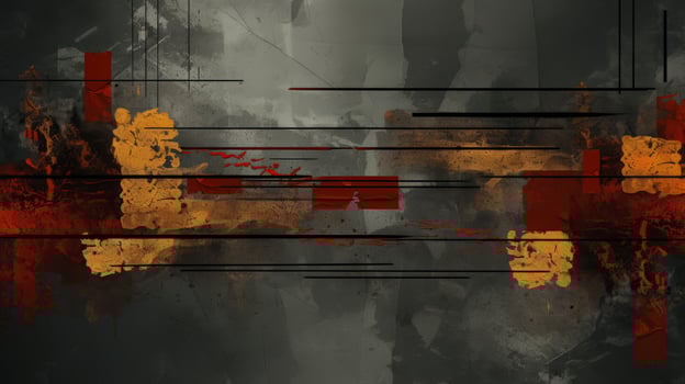 Abstract painting with red, yellow and black colors. Generative AI photo