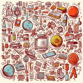 education set of vector hand drawn doodle style photo