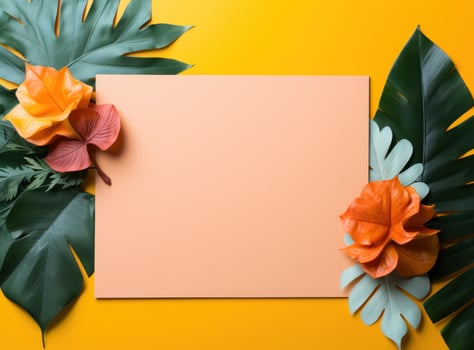 Vivid background with tropical leaves photo