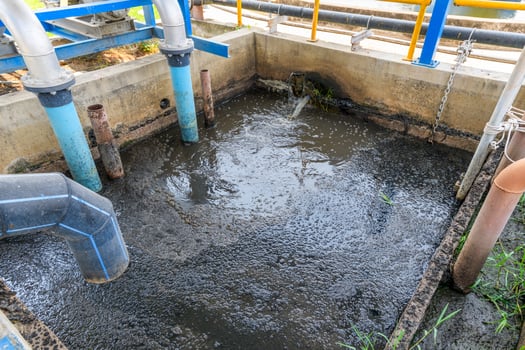 waste water pond in industrial plants. photo