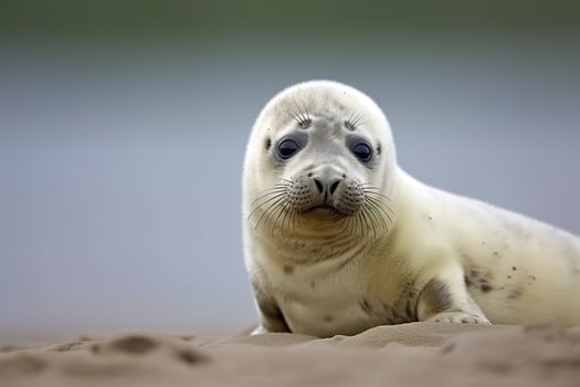 Harbor seal cub. AI Generated photo