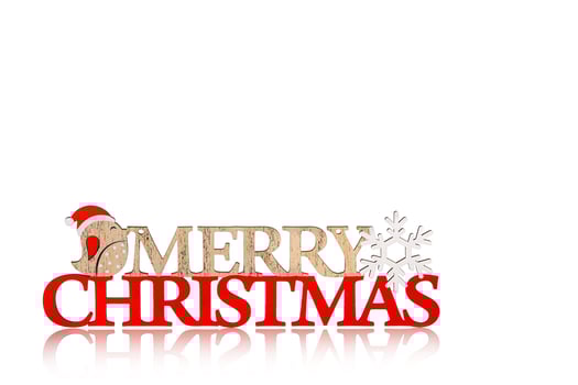 beautiful inscription, Merry Christmas sign on a white background photo