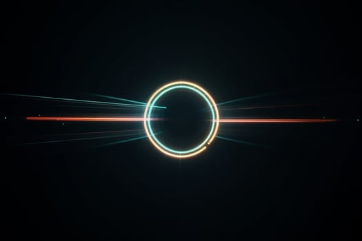 Enigmatic Neon Circle A Captivating Abstract Composition. AI Generated. photo