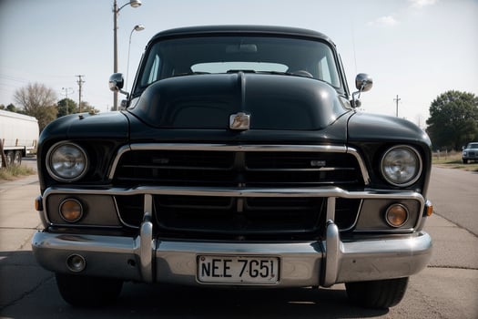 Timeless Wheels Retro Car and Truck Duo. AI Generated. photo