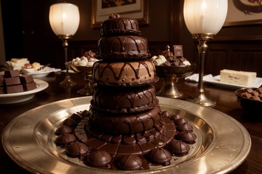 Tempting Delights Roasted Chocolate Extravaganza. AI Generated. photo