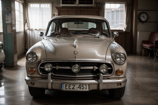 Vintage Motor Beauty in Retro Style. AI Generated. photo