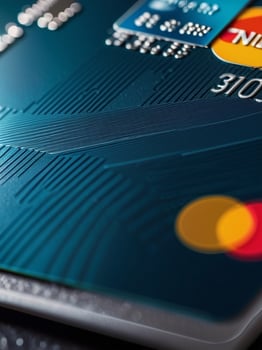 Stylish Credit Card in Focus. AI Generated. photo