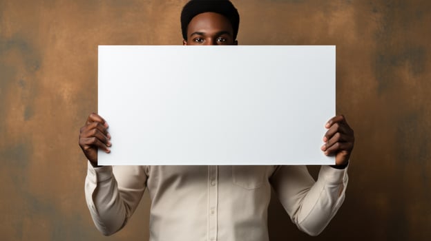 Entrepreneurship Person holding empty sign photo