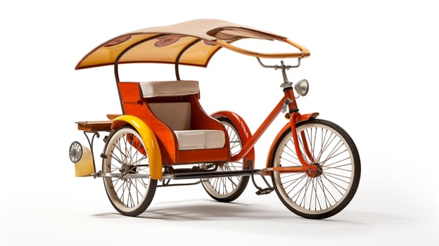 Displaying a 3D miniature Bicycle Rickshaw. Generative AI photo
