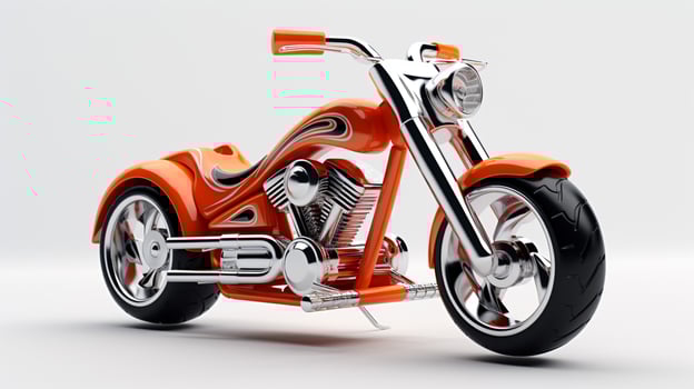 Displaying a 3D miniature Cruiser Bike. Generative AI photo