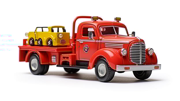 Displaying a 3D miniature Tow Truck. Generative AI photo