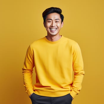 Illustration of a fashion portrait with plain sweater mockup, Ai generative , photo