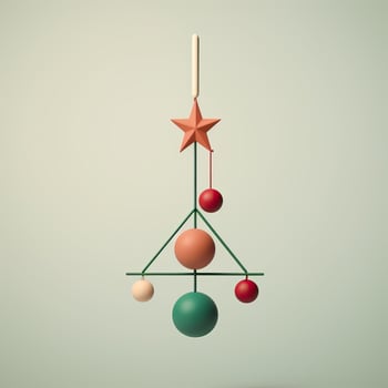 Christmas tree toy minimalist style, Christmas flat geometric style high quality ai generated image photo