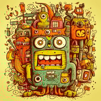 doodle art cartoon hand drawn funny illustration photo