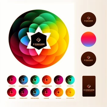 gradient colorful company logo template photo