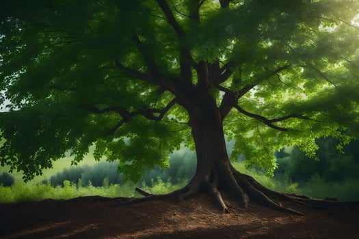 photo wallpaper the sky, tree, sun, forest, the sun, tree, the forest,. AI-Generated