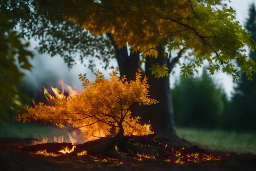 photo wallpaper the sky, trees, fire, the forest, the trees, the forest, the. AI-Generated