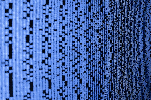 Macro of password selection on the monitor of the office computer. The concept of hacking the protection of a personal data keeper. phantom classic blue color photo