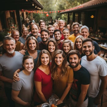 Friends and family taking a group photo