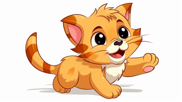 Playful Cat Paw Swipe. Generative AI photo