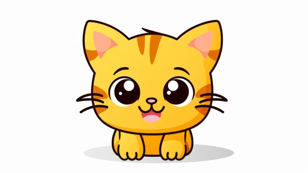 Smiling Cat Face. Generative AI photo