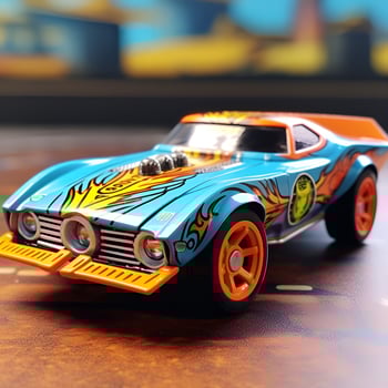 famous toy cars macro, ai generative photo