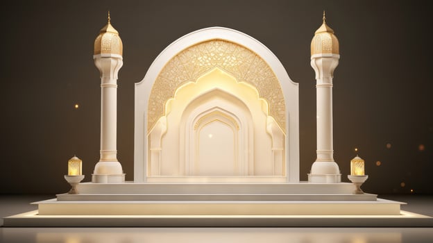Mosque with empty space, Ramadan Mubarak, Eid Mubarak photo