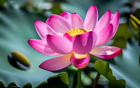 Exquisite Close-Up, Delicate Water Lily Petals Revealed in Stunning Detail Amidst Tranquil Pond Beauty. AI Generated photo