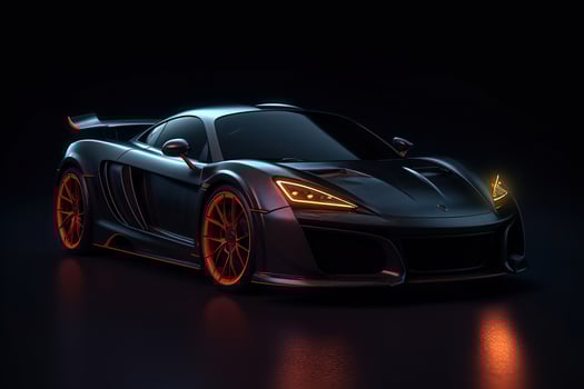 AI generated A black speed car on the new york city highway 2024 photo