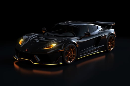 AI generated Super Sports Car on a black at New York City background AI Generated photo