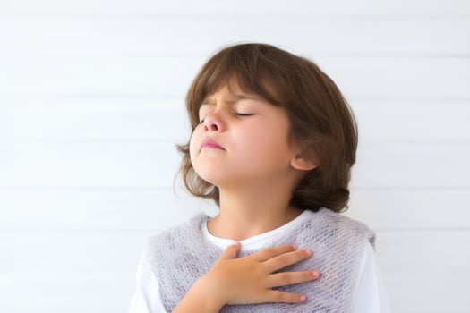 Symptoms of health issues and disease, Pain, stress on child, medical treatment, diseases symptoms concept, Generative AI illustration photo