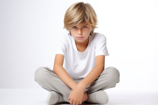Symptoms of health issues and disease, Pain, stress on child, medical treatment, diseases symptoms concept, Generative AI illustration photo