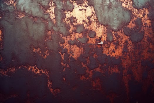A rusted metal surface, Grunge rusty orange brown metal corten steel stone texture, Generative AI photo