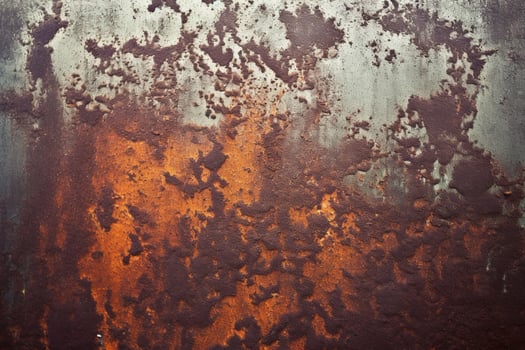 A rusted metal surface, Grunge rusty orange brown metal corten steel stone texture, Generative AI photo