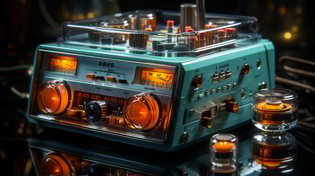 AI-Generated Retro old vintage radio for listening to music photo
