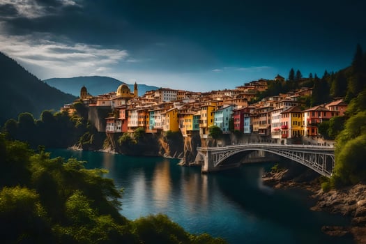 the village of giorni, italy. AI-Generated photo