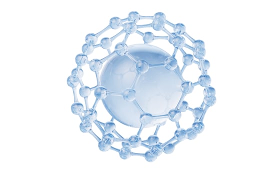 Molecule with biology and chemical concept, 3d rendering. photo