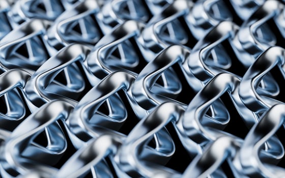 Metallic curve geometry background, 3d rendering. photo