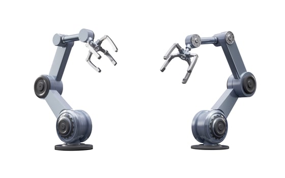 Mechanical arm with futuristic style, 3d rendering. photo
