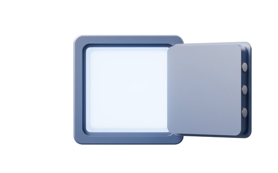 Safe box with cartoon style, 3d rendering. photo