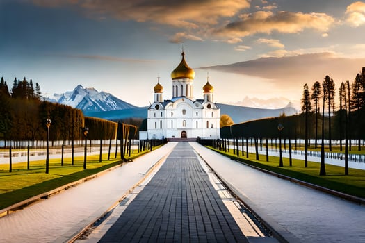the cathedral of the holy cross in moscow, russia. AI-Generated photo