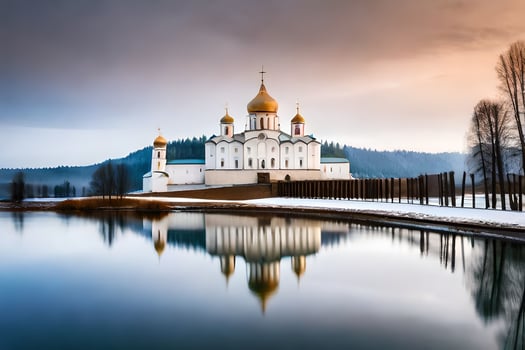 the russian orthodox cathedral in the city of kiev. AI-Generated photo