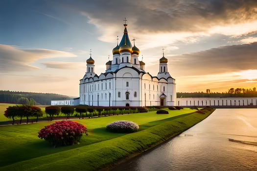 the church of the holy cross in the city of kiev. AI-Generated photo