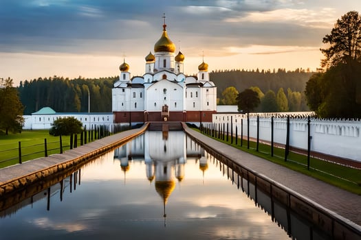 the kremlin at sunset. AI-Generated photo