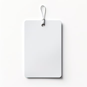 Empty white price tag or label mockup isolated on white background photo