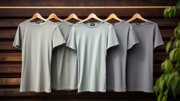 Photo gray tshirts with copy space mockup Generative AI